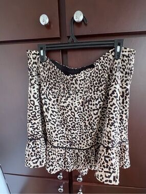 DR2 Leopard Print Smocked Skirt size XL
